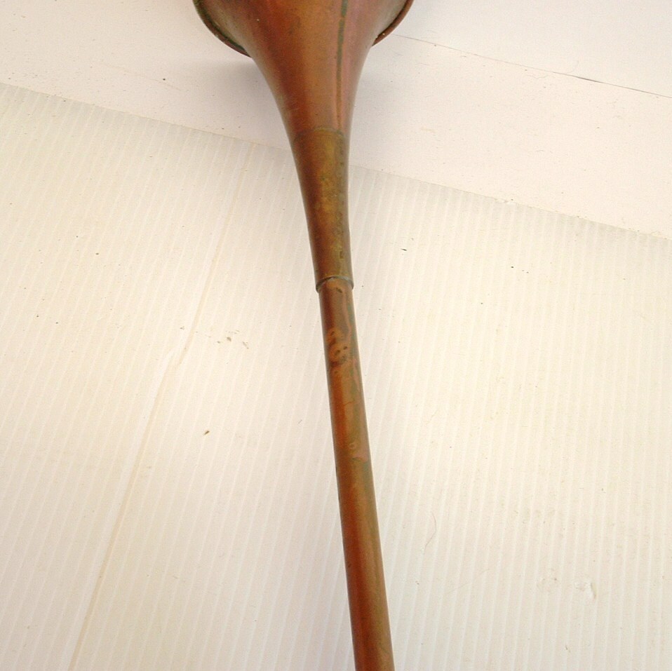 Vintage antique long copper and brass English hunting horn