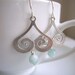Silver Clouds earrings - blue amazonite and swirls - handmade