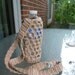 Crochet water bottle carrier holder - beige light brown