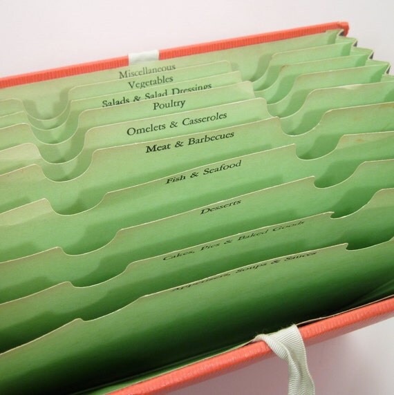Vintage Recipe File Accordion File Recipe Organizer