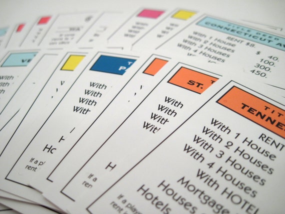 Monopoly Title Deed Cards Board Game Pieces