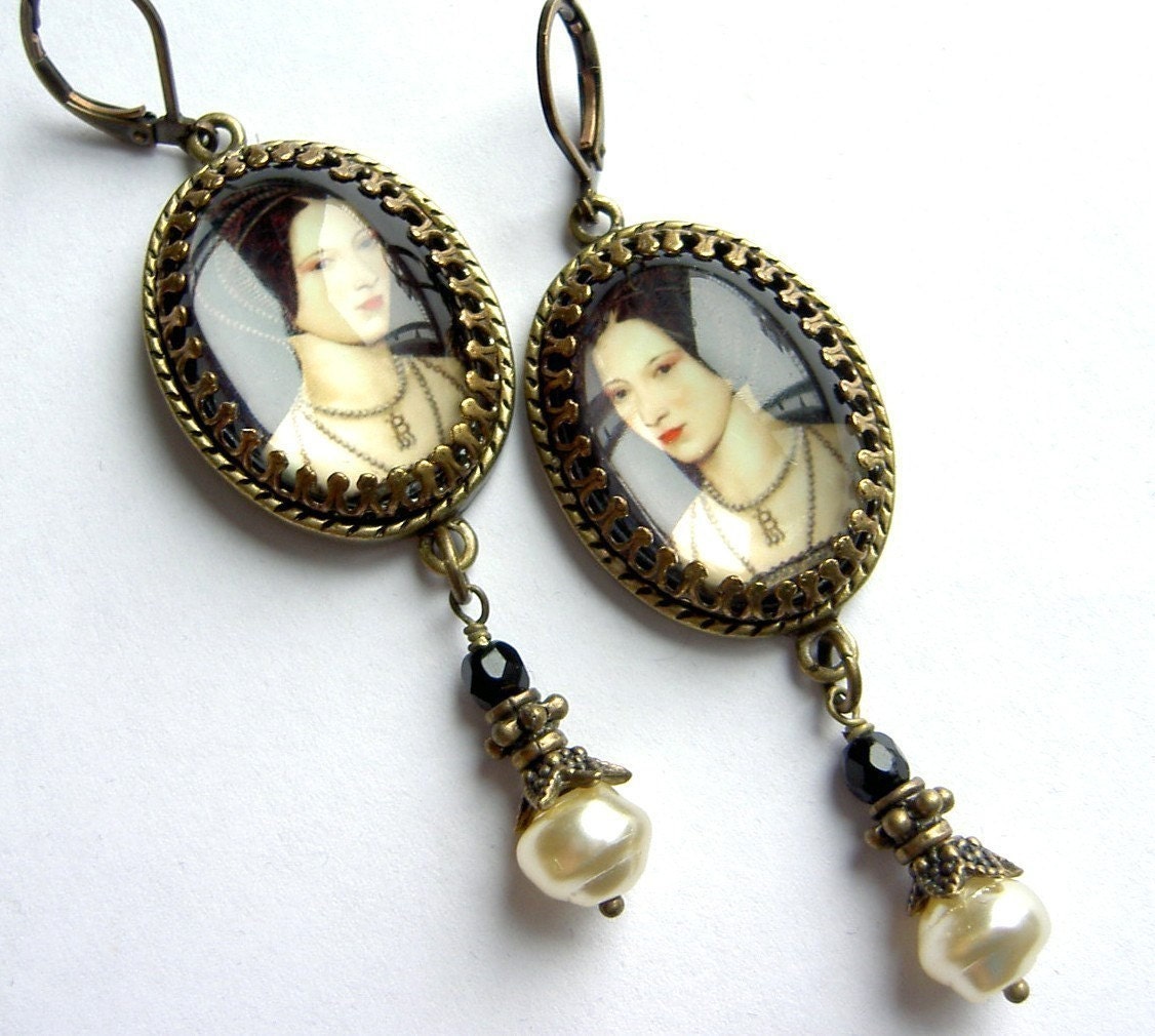 Anne Boleyn Earrings Tudor Earrings Elizabethan Jewelry