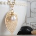 Golden Sun. Gold Leaf and Pearl Necklace