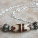 Tibetan Painted Agate and Lampwork Bead Necklace Tribal
