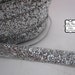 3 yards - Sterling Silver Metallic Velvet Ribbon - Tinsel