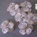 6 Metallic Silver Glitter Silk Flowers - Millinery, Altered Couture, Hair Flowers, Headband Making