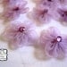 Mini Flowers - 12 daisies - lilac purple and rhinestone - Millinery, Altered Couture, Hair Flowers, Embellishments