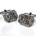Steampunk Cufflinks Vintage RUSSIAN Pinstripe Jeweled Watch Movement Mens Anniversary Wedding Fathers Day - Steampunk Jewelry by edmdesigns
