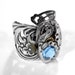 Steampunk Vintage HAMILTON Gleaming Rectangular Ruby Jeweled Swiss Watch Movement Ring - STUNNING SWAROVSKI PALE BLUE CRYTSAL ACCENT - Delicate Filigree Scroll Adjustable Ring - ELEGANT AND FEMININE - edmdesigns Exclusive