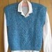 Handknit Blue Lace Panel Vest for Ladies