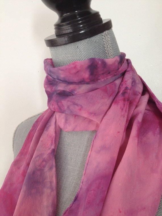 silk scarf in pink and purple