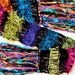 RESERVED Fluorescent Brights and Black Color Block Thick Stripes Scarf. Neon Punk Eighties Fashion in Chunky Geometrics