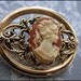 Vintage Filigree Brooch with Cameo