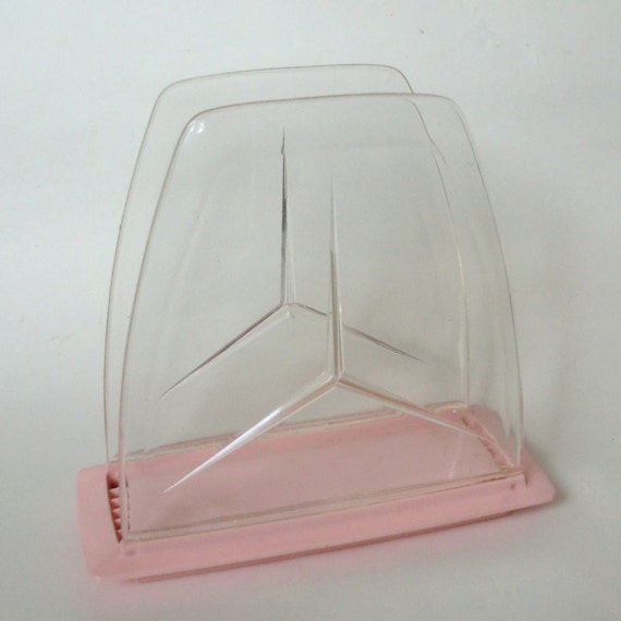 VINTAGE Pink Plastic NAPKIN Holder by BabylonSisters on Etsy