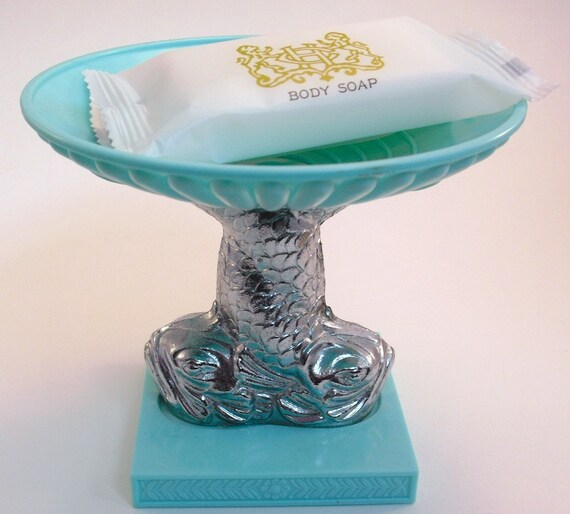 Vintage Avon Turquoise Fishy Soap Dish