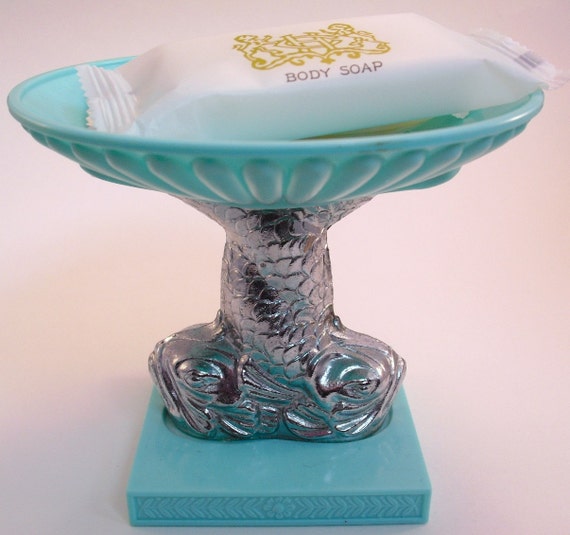Vintage Avon Turquoise Fishy Soap Dish