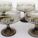 VINTAGE 70s Smoked GLASS Dessert DISHES