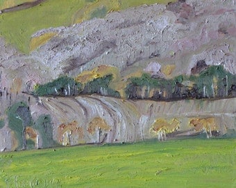 Art Original Small Plein Air Landscape Oil Painting Impressionist Abstract Quebec Canada Fournier " The End Of October In The Valley 10 x 12