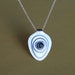 Peacock Feather Pendant Blue Topaz Sterling Silver Necklace