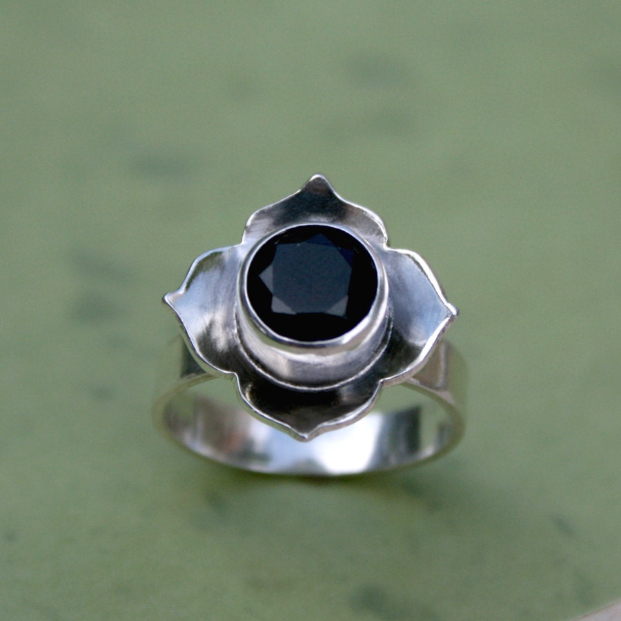 Inscribed onyx lotus