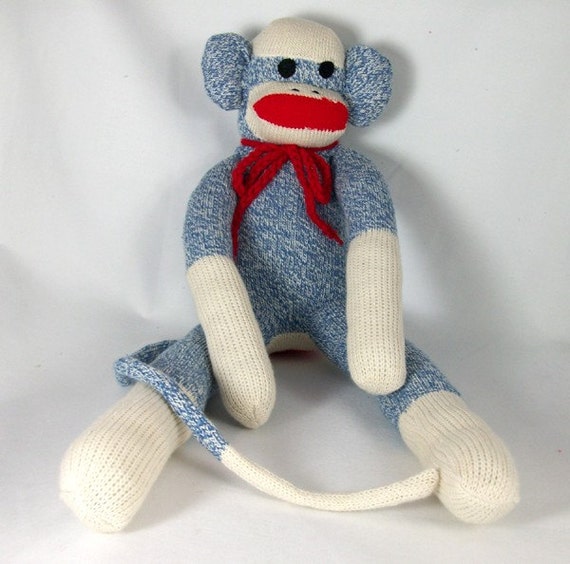 Original Rockford red heel blue sock monkey Ready by THEMONKEYSHOP