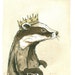Badger King 5x7 Sepia Print