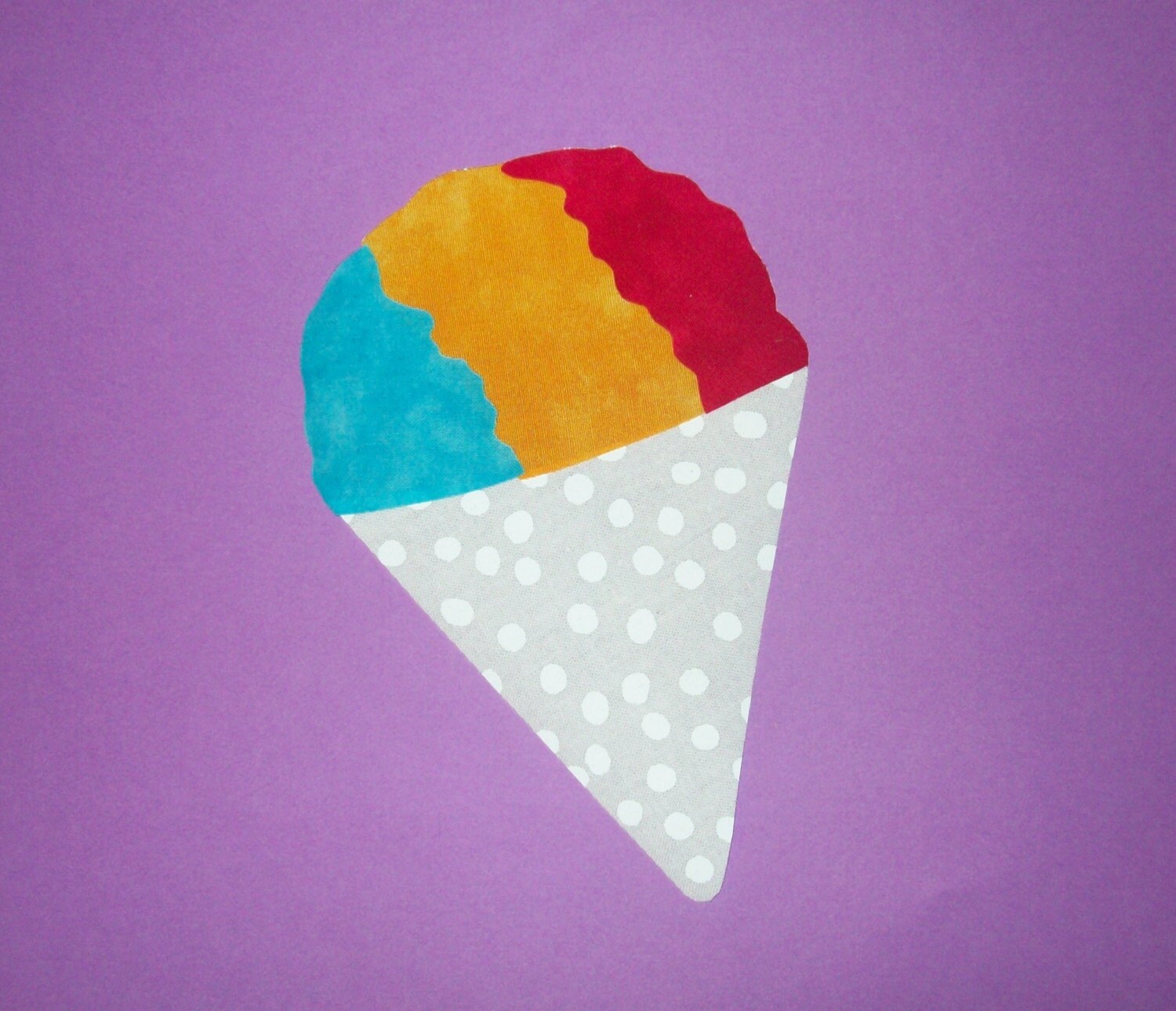 Fabric Applique TEMPLATE ONLY Yummy Icy Snow Cone