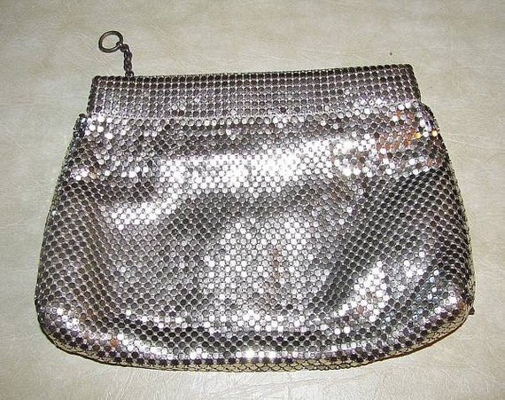 whiting and davis silver mesh clutch