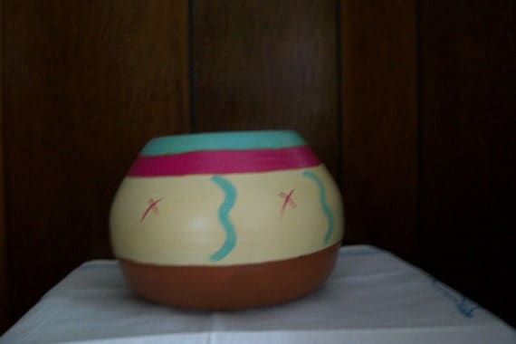 Southwestern Style Bowl, , handpainted, Hand Painted Ceramic, home decoration, indoor or outdoor decoration, multipurpose use bowl, planter,