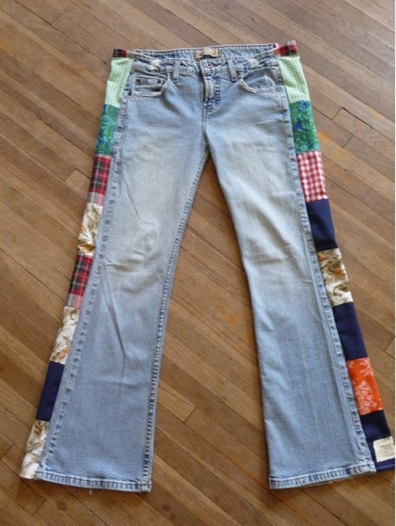 Pants Patchwork Jeans Vintage Patchwork Handmade Pants
