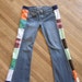 Jeans Patchwork Jeans Handmade Unique Clothing Vintage Patchwork Vintage Fabric Recycled Jeans Pants Womens Short Clothing Colorful