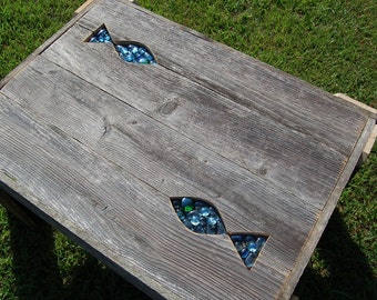 FISH Side Table. Coffee Table. Lake House Decorations. Beach House Table. Reclaimed Wood Furniture Organic Coffee Table True Connection