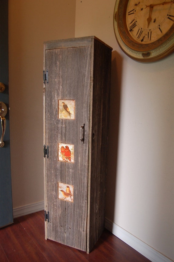 Items similar to Wood Pantry Storage Cabinet. LOVE BIRD ...