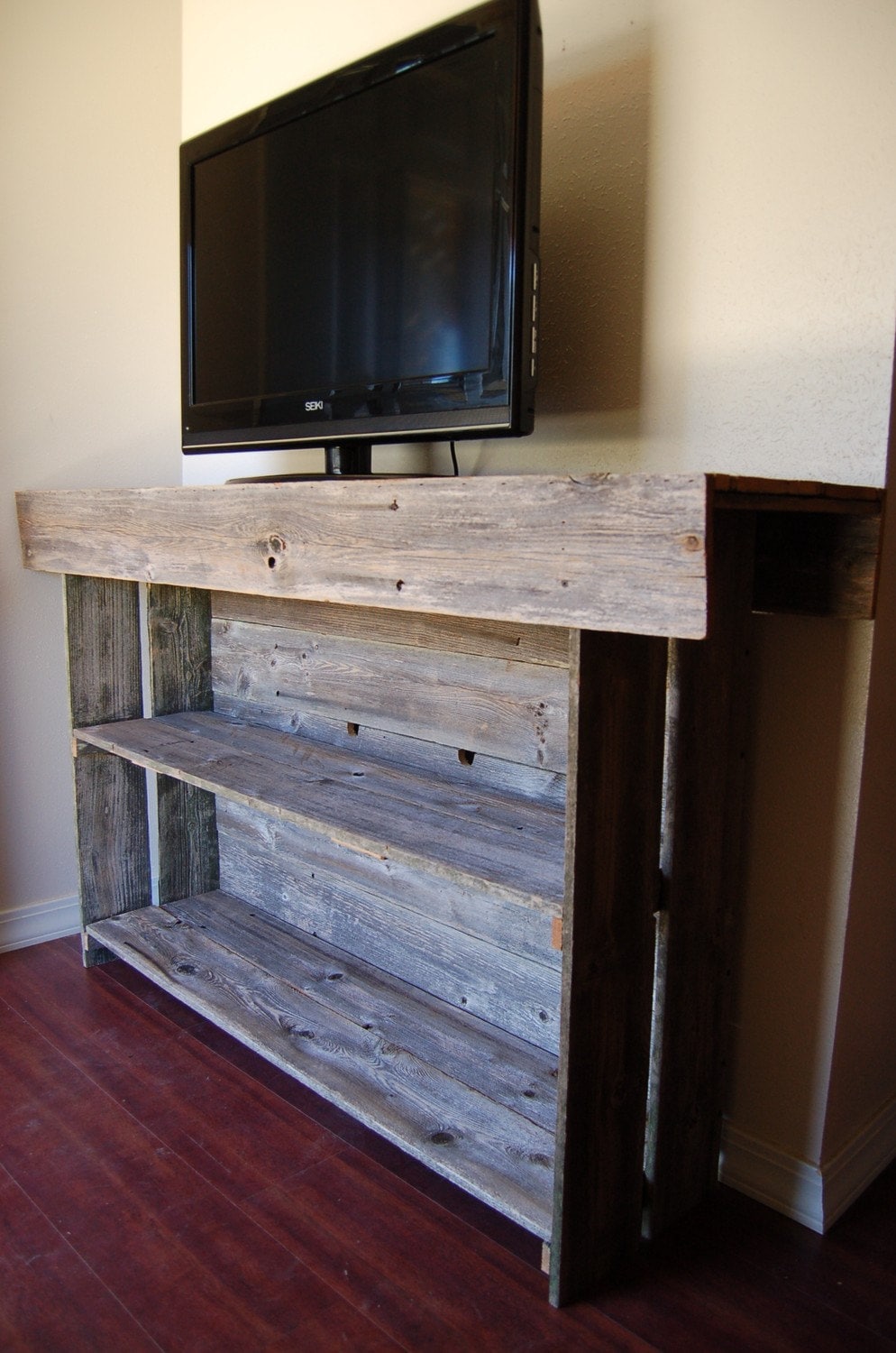 Raw Wood Console Table. Large Media TV Table by TRUECONNECTION