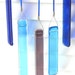 FUSED Glass and Copper Swirl ART Wind CHIME in Purples and Blues
