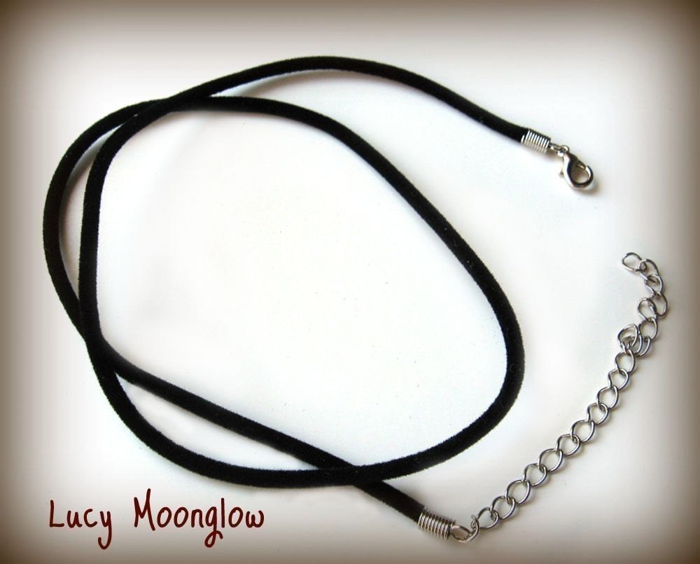 Black Velvet Cord Necklace 16 or 18 Inches FREE SHIPPING