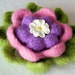 Sun on Her Face Felted Wool Flower Brooch