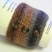 Coffee cup cozy or candle wrap, java jacket, coffee cup sleeve, felted, wool, crochet, brown, caramel, gray, charcoal