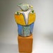 Owl art, sculpture, Owl Person and the Beauty Bird Greet Grandfather Sun