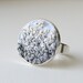 Modern Gray Ring. gradient hand embroidered silk ribbon