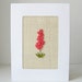 Coral Flowers Card silk ribbon embroidery