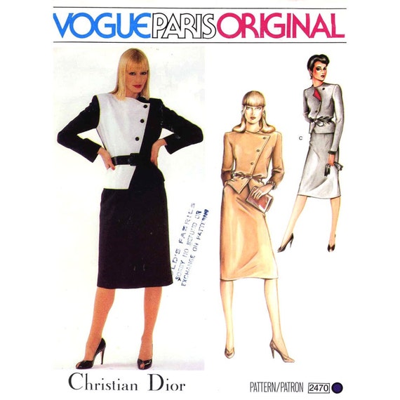 Christian Dior Suit sewing pattern Couturier Vogue 2470 Paris