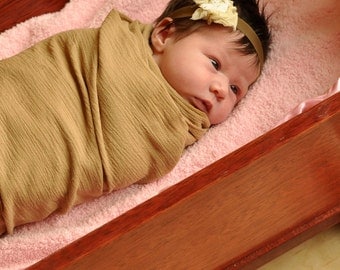 GET 2 - Newborn Photography Props - 2 Airy OVERSIZED Gauze Blankets w rolled edge