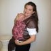 Woven Baby Wrap Sling Carrier - Linen Gauze with Pink Paisley Cotton Accent - DVD included
