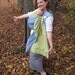 Baby Ring Sling Carrier - Fine Linen Double Layer - Spring Green and Sky Blue - DVD included