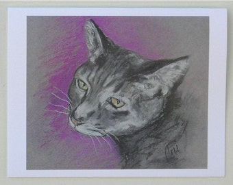 Gray Tabby Cat Note Cards By Cori Solomon