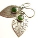 Jade Sterling Silver Leaf Earrings Artisan Metalsmithed Jewelry