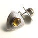 Citrine Earrings - Small Sterling Silver Shield Earrings - November Birthstone - Gemstone Post Stud Earrings - Honey Gold Color