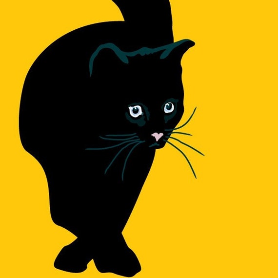 Black cat print 9 x 12.5