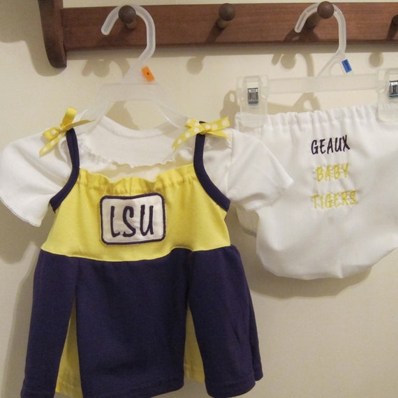 Items similar to LSU Infant Cheerleading 3 Piece Outfit on Etsy